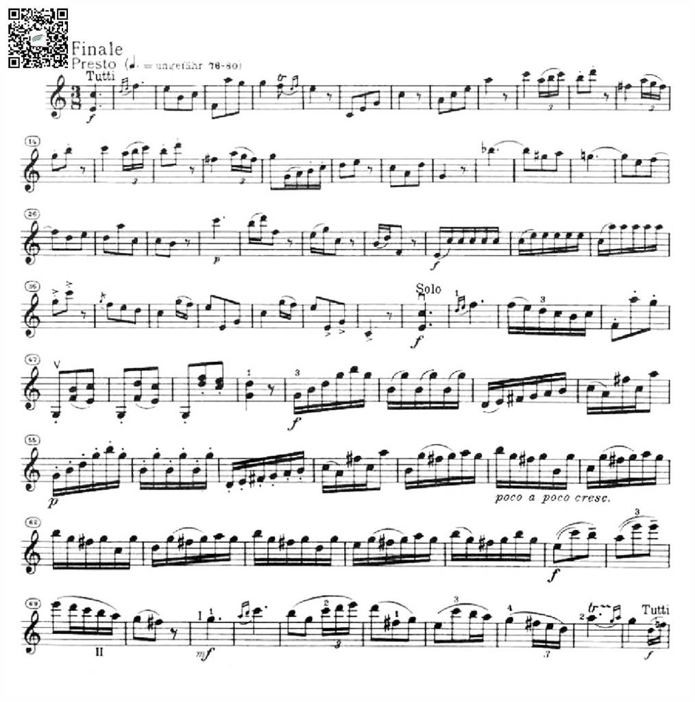 海顿c大调小提琴协奏曲Ⅲ 小提琴谱