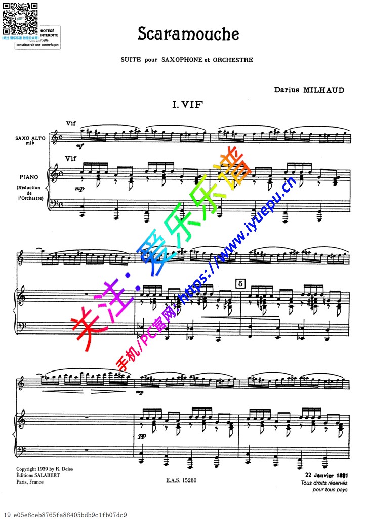 milhaud darius 达律斯·米约 scaramouche 胆小鬼 萨