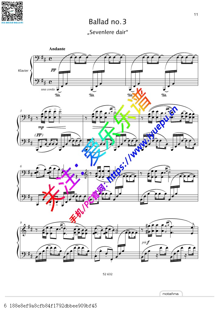 Fazil Say 法佐-塞伊 叙事曲第三首 Ballads Op.12 No.3 - Sevenlere dair 钢琴谱 原版 乐谱曲谱总谱分谱伴奏音乐在线预览试听下载