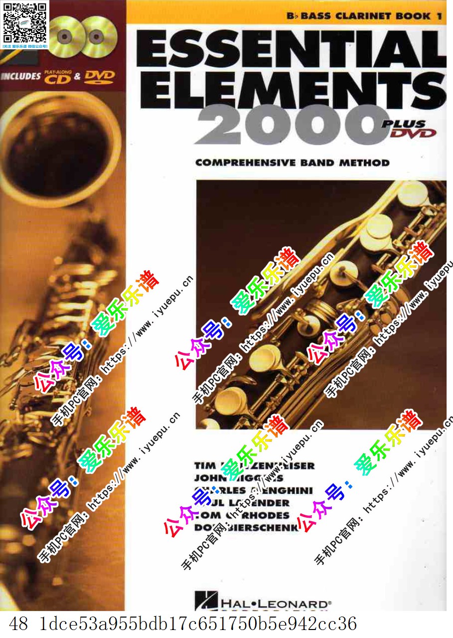 ESSENTIAL ELEMENTS 2000 PLUS For Bb BASS CLARINET BOOK 1 降B低音单簧管 第一册 乐谱曲谱总谱分谱伴奏音乐在线预览试听下载