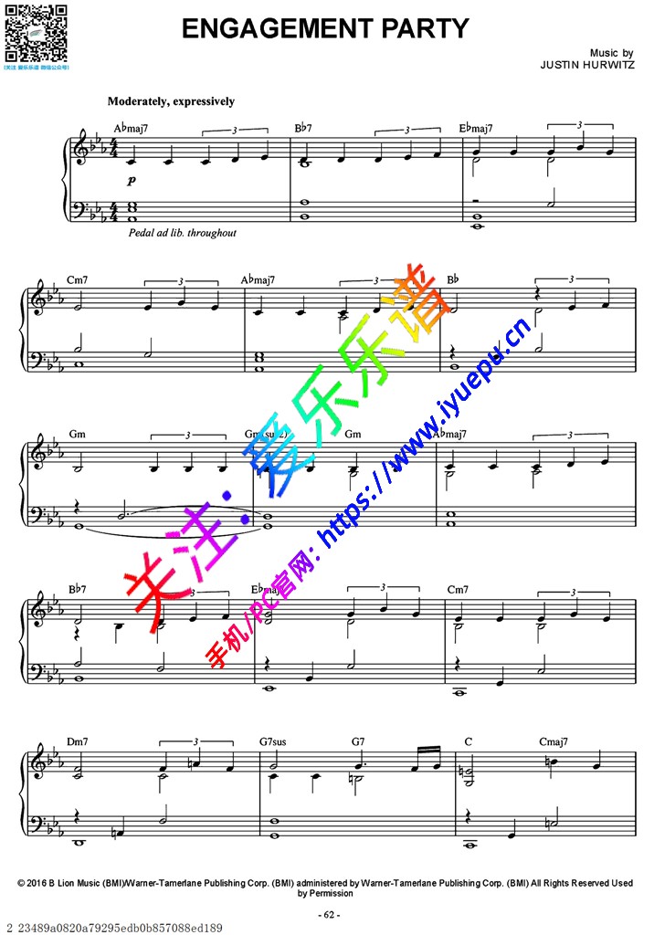 Engagement party钢琴谱 乐谱曲谱总谱分谱伴奏音乐在线预览试听下载