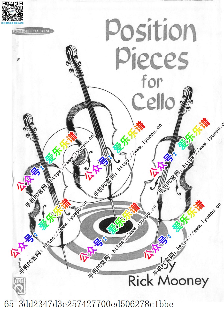 Rick Mooney - Position Pieces for Cello 大提琴谱 第一册 原版 乐谱曲谱总谱分谱伴奏音乐在线预览试听下载