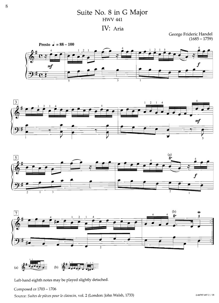 亨德尔G大调咏叹调 G大调HWV441-IV 钢琴谱 乐谱曲谱总谱分谱伴奏音乐在线预览试听下载