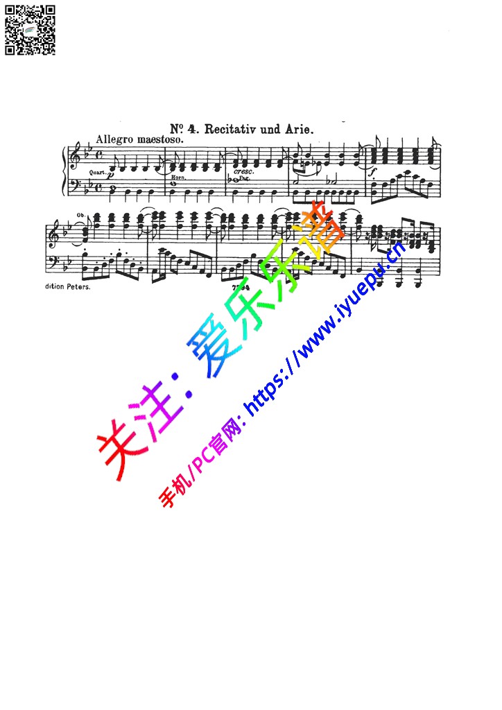 莫扎特 魔笛AI-4 夜后的咏叹调 声乐钢琴伴奏正谱peter 乐谱曲谱总谱分谱伴奏音乐在线预览试听下载