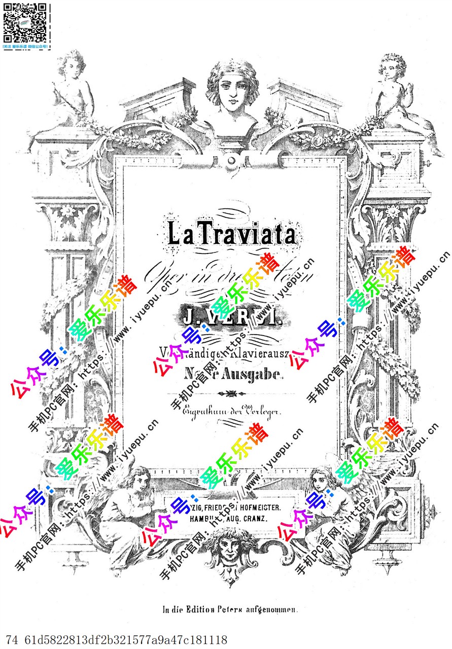 Verdi威尔第 茶花女 La travilata 钢琴伴奏正谱 声乐谱Peter Act I 乐谱曲谱总谱分谱伴奏音乐在线预览试听下载