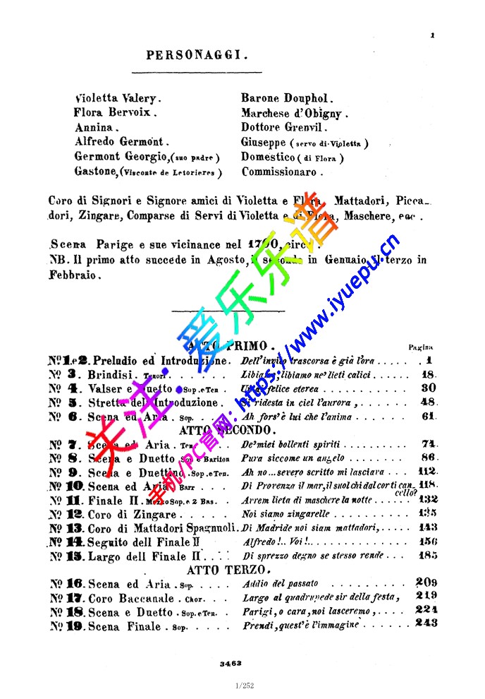 Verdi威尔第 歌剧 茶花女 La travilata  钢琴伴奏正谱 声乐谱1 Peter 乐谱曲谱总谱分谱伴奏音乐在线预览试听下载
