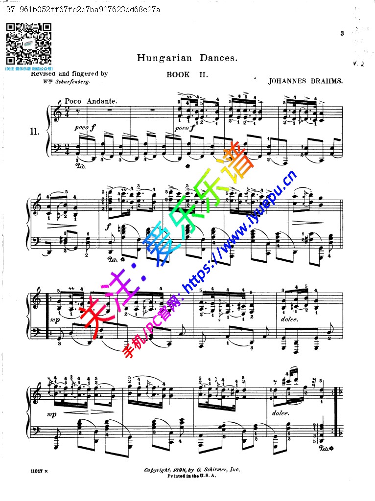 Brahms 勃拉姆斯 21首匈牙利舞曲 No1-21 四手联弹钢琴谱GS-1 乐谱曲谱总谱分谱伴奏音乐在线预览试听下载