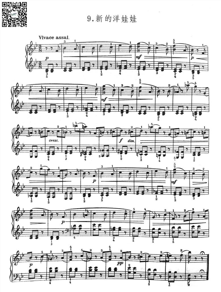 新的洋娃娃-柴科夫斯基-钢琴谱 乐谱曲谱总谱分谱伴奏音乐在线预览试听下载
