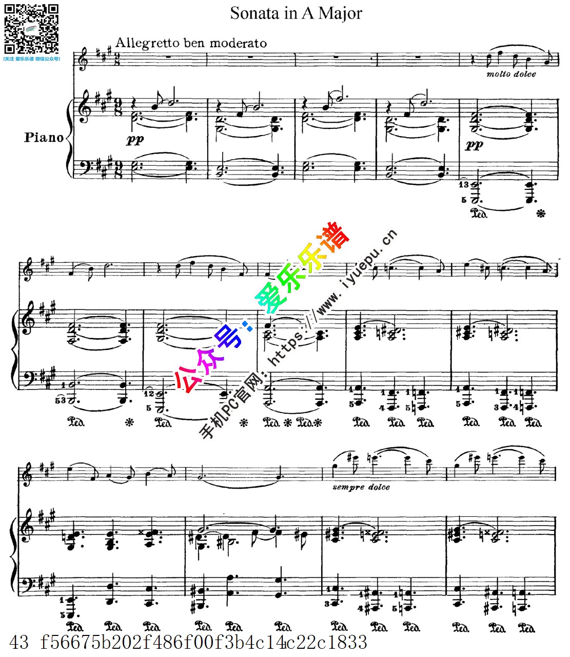 Cesar Franck 弗朗克A大调奏鸣曲  小提琴钢琴伴奏谱 乐谱曲谱总谱分谱伴奏音乐在线预览试听下载