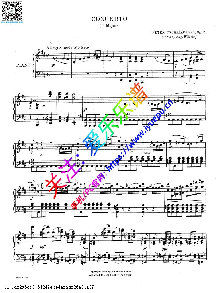 柴科夫斯基D大调小提琴协奏曲 Op35 小提琴钢琴伴奏谱 CF 乐谱曲谱总谱分谱伴奏音乐在线预览试听下载