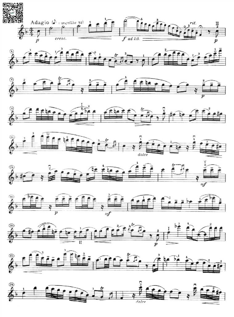 海顿C大调小提琴协奏曲Ⅱ 小提琴谱 乐谱曲谱总谱分谱伴奏音乐在线预览试听下载