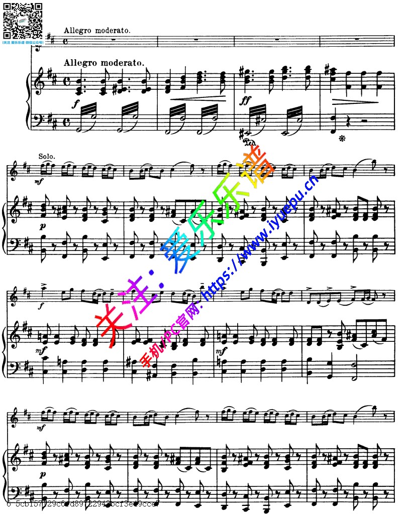 里丁格b小调小提琴协奏曲OP35 Ⅲ有节制快板 小提琴钢伴谱 乐谱曲谱总谱分谱伴奏音乐在线预览试听下载