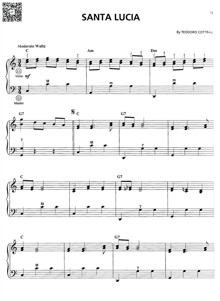 桑坦露琪亚 手风琴谱 乐谱曲谱总谱分谱伴奏音乐在线预览试听下载