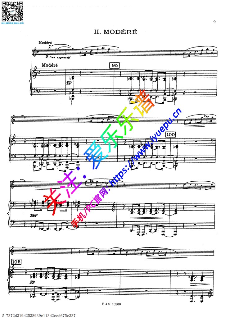 Milhaud Darius 达律斯·米约 Scaramouche 胆小鬼 萨克斯钢琴伴奏谱II 乐谱曲谱总谱分谱伴奏音乐在线预览试听下载