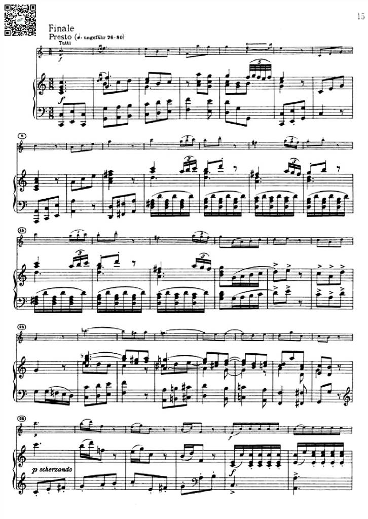 海顿C大调小提琴协奏曲Ⅲ 小提琴钢伴谱 乐谱曲谱总谱分谱伴奏音乐在线预览试听下载