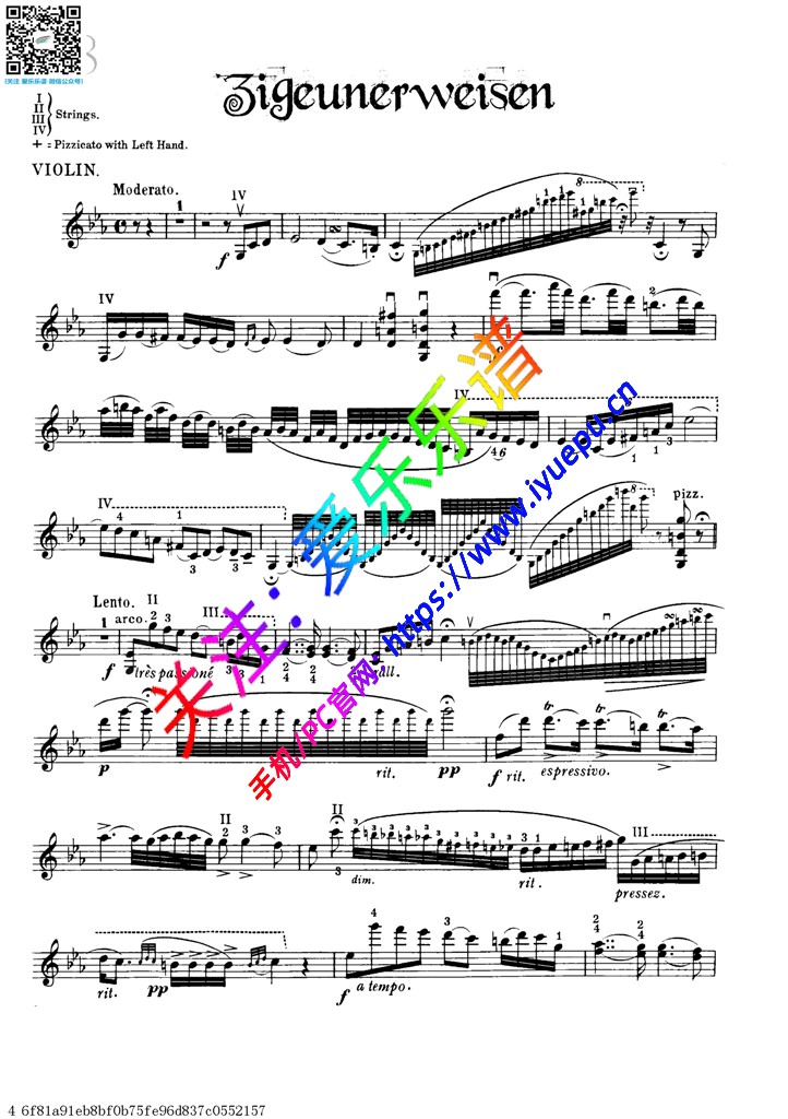 Zigeunerweisen-小提琴独奏谱 David Garrett 戴维·嘉雷特 大卫·盖瑞 大卫·加勒特 乐谱曲谱总谱分谱伴奏音乐在线预览试听下载