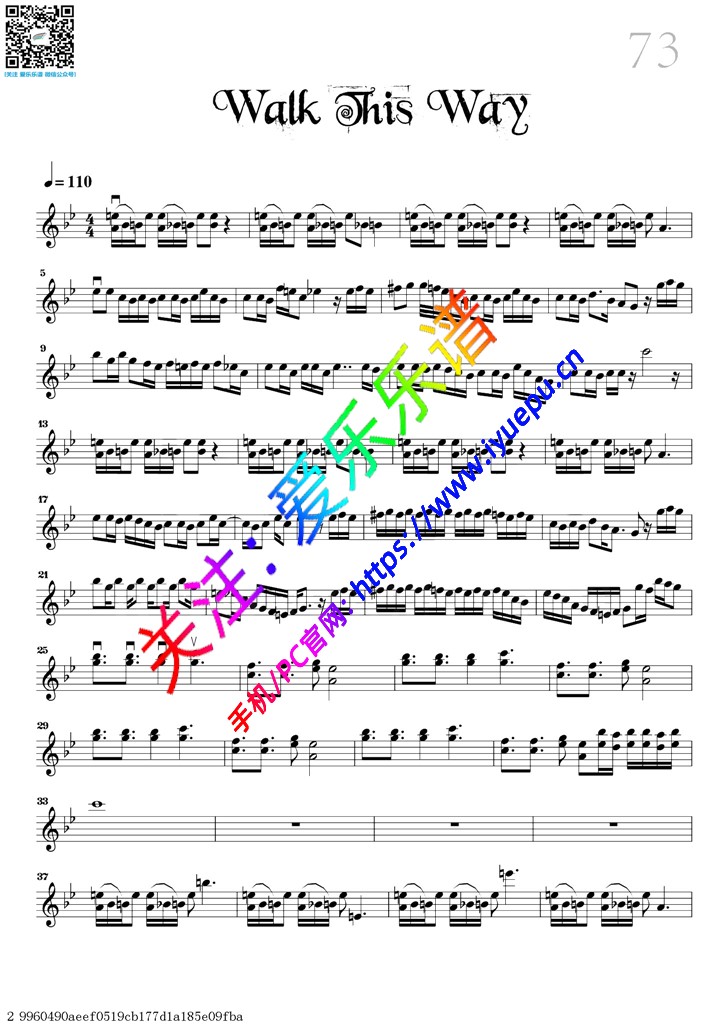 Walk This Way-小提琴独奏谱 David Garrett 戴维·嘉雷特 大卫·盖瑞 大卫·加勒特 乐谱曲谱总谱分谱伴奏音乐在线预览试听下载