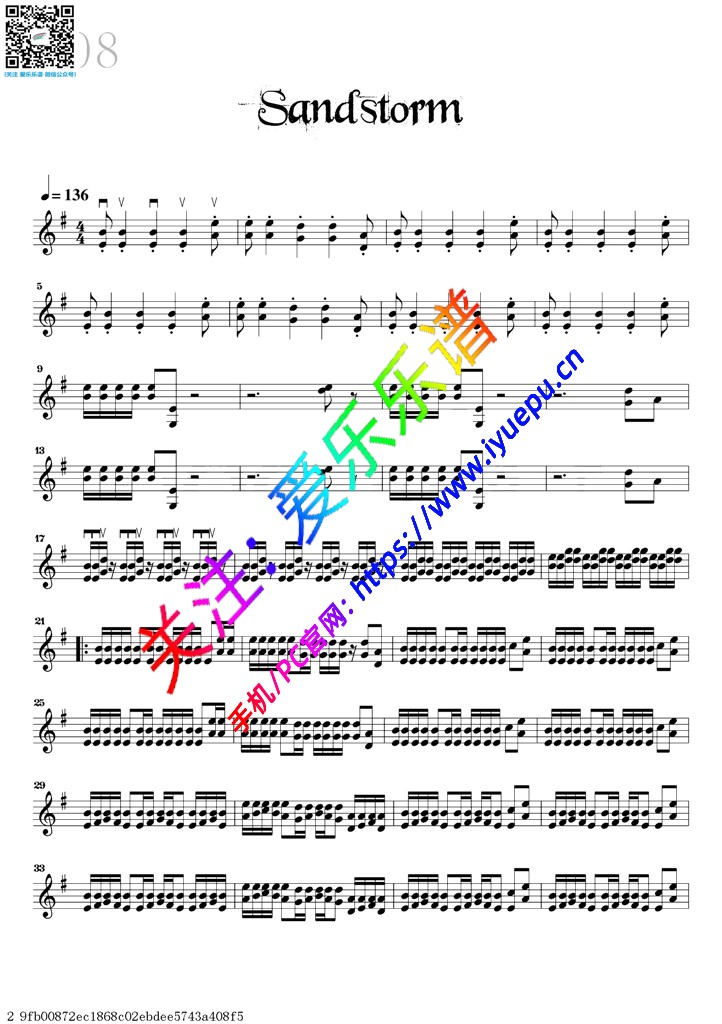 Sandstorm-小提琴独奏谱 David Garrett 戴维·嘉雷特 大卫·盖瑞 大卫·加勒特 乐谱曲谱总谱分谱伴奏音乐在线预览试听下载