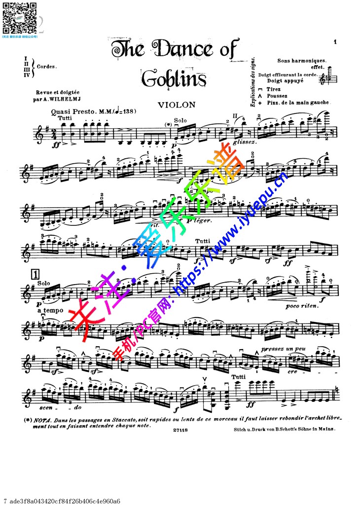The Dance of Goblins-小提琴独奏谱 David Garrett 戴维·嘉雷特 大卫·盖瑞 大卫·加勒特 乐谱曲谱总谱分谱伴奏音乐在线预览试听下载